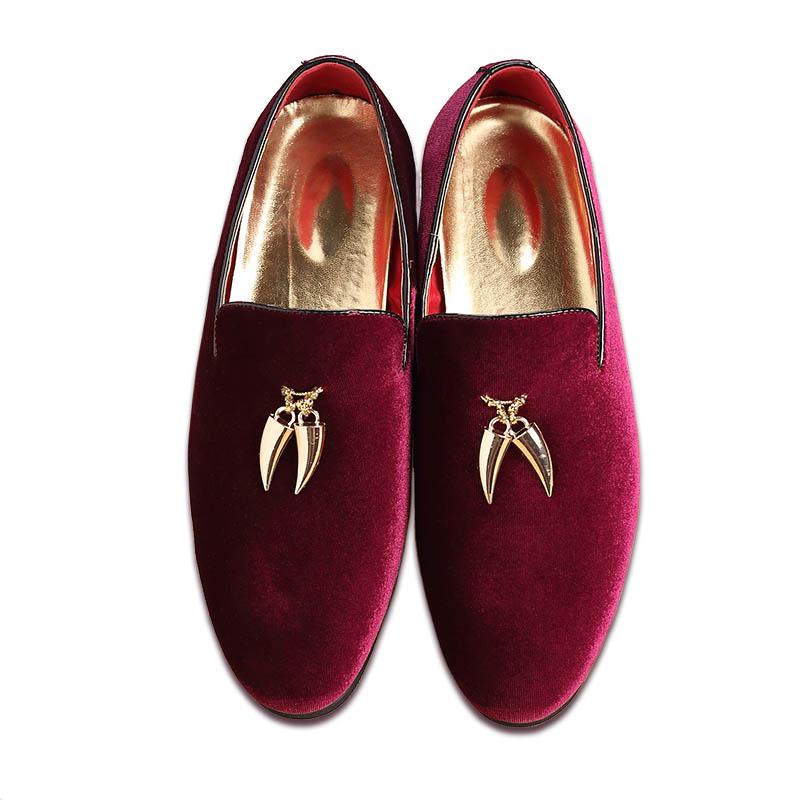 Men's Velvet "Golden Horns®" - Y2K™ Urban Gentleman / Slip On Loafers - Y2K Urban™