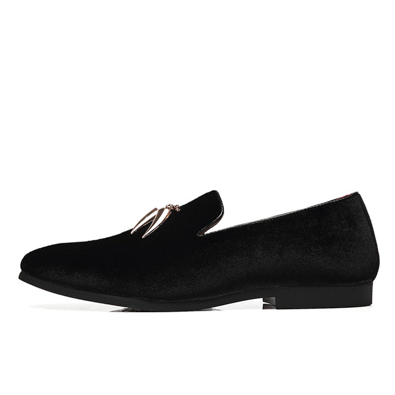 Men's Velvet "Golden Horns®" - Y2K™ Urban Gentleman / Slip On Loafers - Y2K Urban™