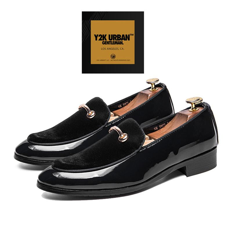 Men's Velvet "Tuxedo®" - Y2K™ Urban Gentleman / Patent Leather Shoes - Y2K Urban™