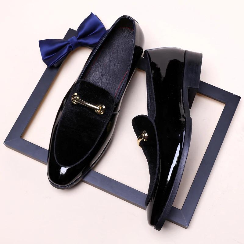 Men's Velvet "Tuxedo®" - Y2K™ Urban Gentleman / Patent Leather Shoes - Y2K Urban™